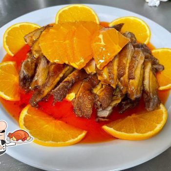 plato Pato Al Naranja restaurante cafeteria dan castellon